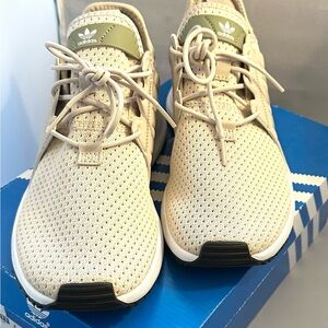 Adidas Boys / Girls Beige and Olive Sneakers